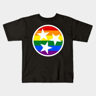 Tennessee Flag Symbol - Rainbow Kids T-Shirt